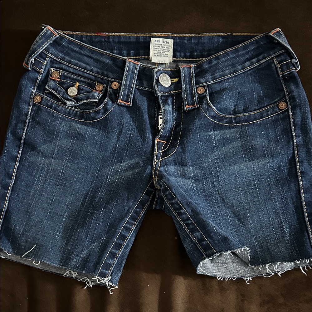 True Religion Dark Blue Denim Shorts